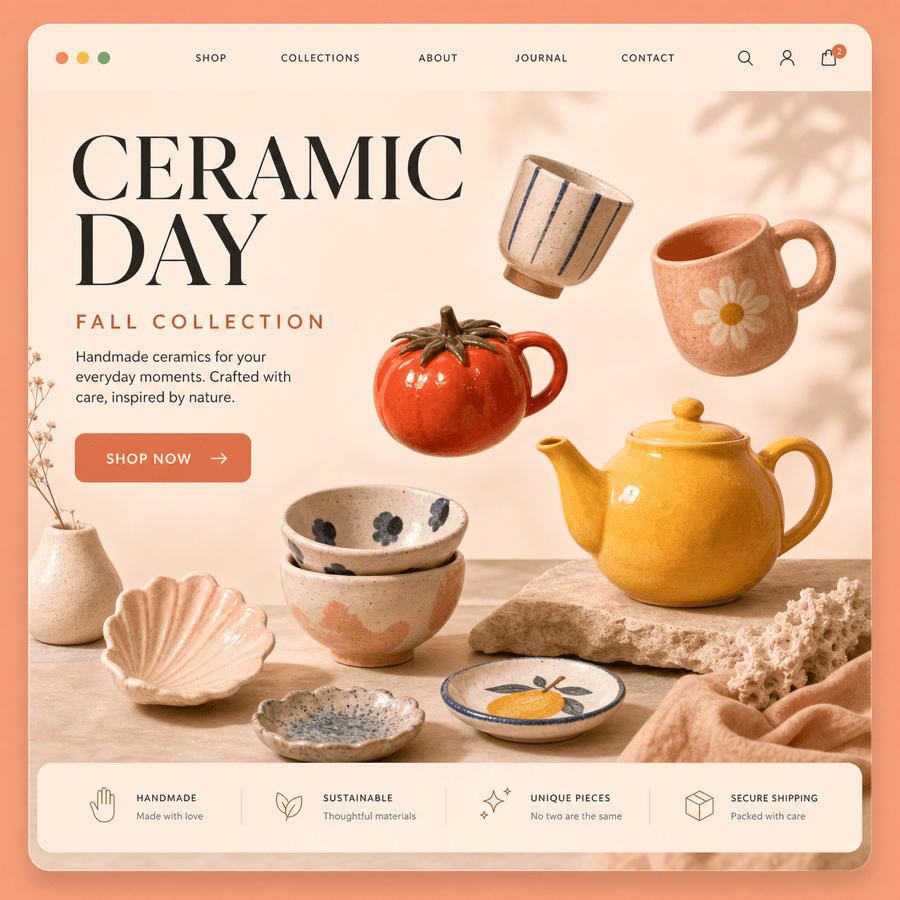 Ceramic Day ecommerce layout